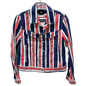 BDG Denim Jacket Patriotic Striped Red White Blue M